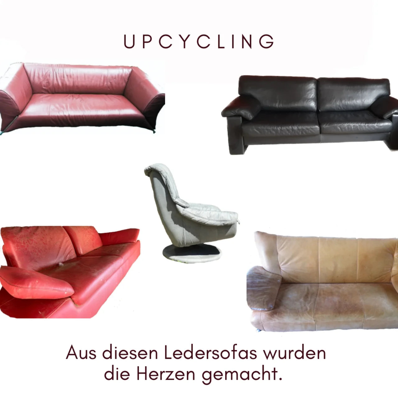 Herz Schlüsselanhänger aus upcycling Leder - Made to order